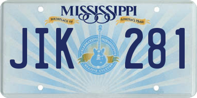 MS license plate JIK281