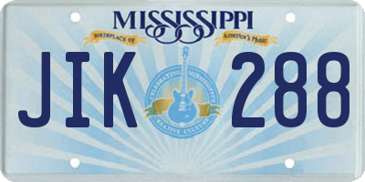 MS license plate JIK288