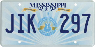 MS license plate JIK297