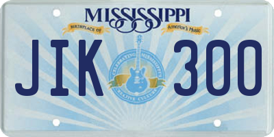 MS license plate JIK300