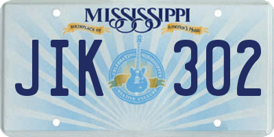 MS license plate JIK302