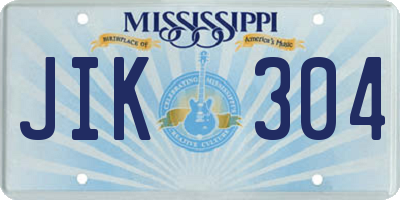 MS license plate JIK304