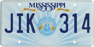 MS license plate JIK314