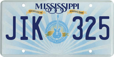 MS license plate JIK325