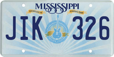 MS license plate JIK326