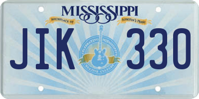 MS license plate JIK330