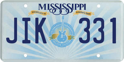 MS license plate JIK331