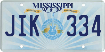 MS license plate JIK334