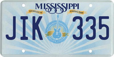 MS license plate JIK335