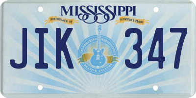 MS license plate JIK347