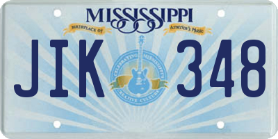 MS license plate JIK348