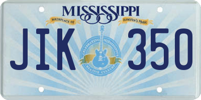 MS license plate JIK350
