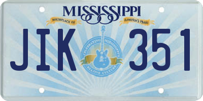MS license plate JIK351