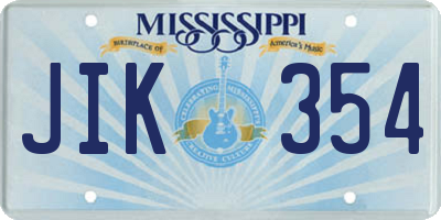 MS license plate JIK354