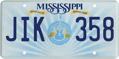 MS license plate JIK358