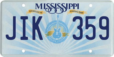 MS license plate JIK359
