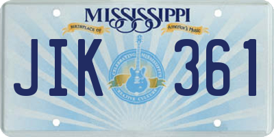 MS license plate JIK361