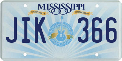 MS license plate JIK366