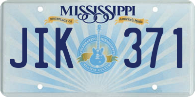 MS license plate JIK371