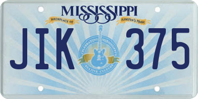 MS license plate JIK375