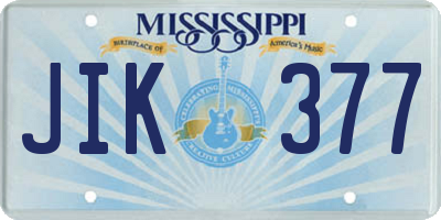 MS license plate JIK377