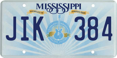 MS license plate JIK384
