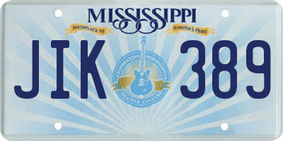 MS license plate JIK389