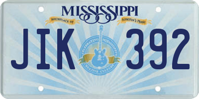 MS license plate JIK392
