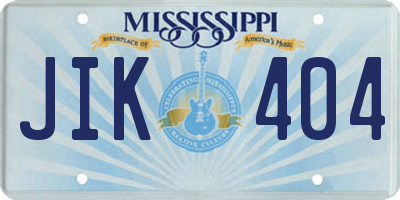 MS license plate JIK404