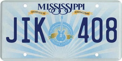 MS license plate JIK408