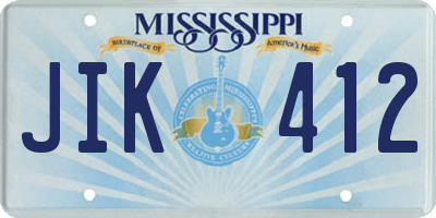 MS license plate JIK412