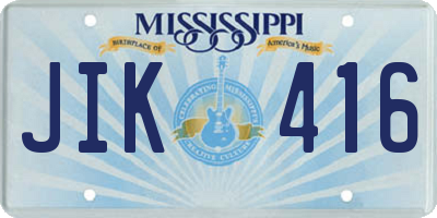 MS license plate JIK416
