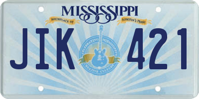 MS license plate JIK421