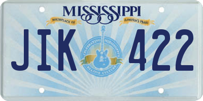 MS license plate JIK422