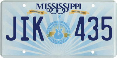 MS license plate JIK435