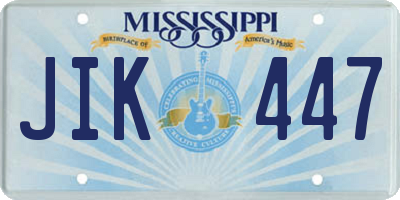 MS license plate JIK447