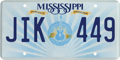 MS license plate JIK449