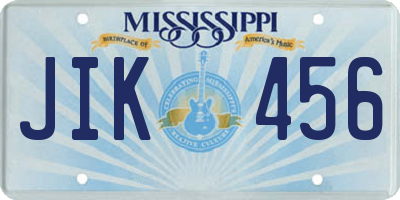 MS license plate JIK456