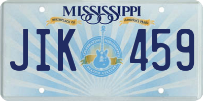 MS license plate JIK459