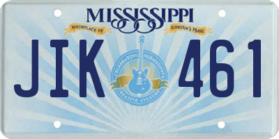MS license plate JIK461