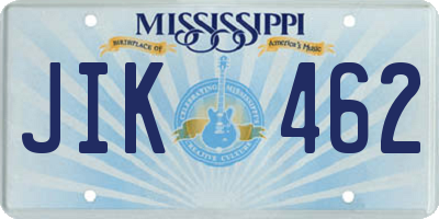 MS license plate JIK462