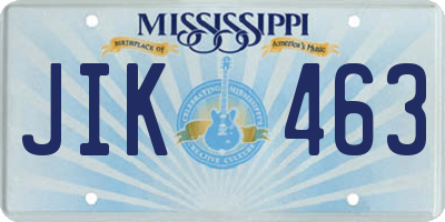 MS license plate JIK463
