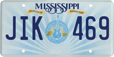 MS license plate JIK469