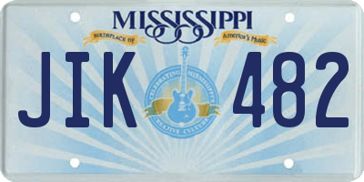 MS license plate JIK482