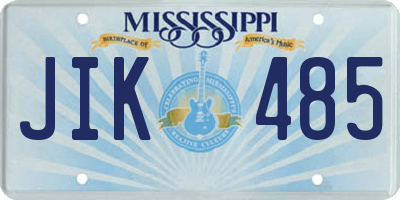 MS license plate JIK485