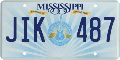 MS license plate JIK487