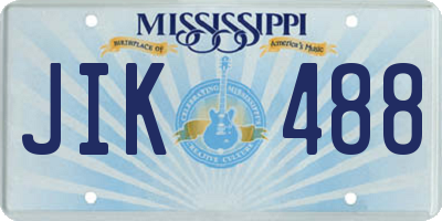 MS license plate JIK488
