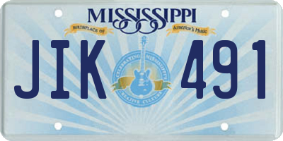 MS license plate JIK491