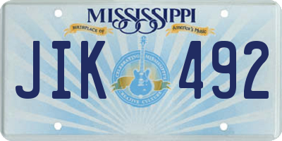 MS license plate JIK492