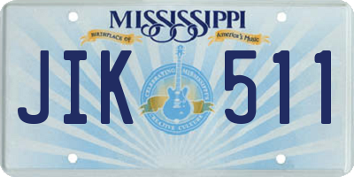 MS license plate JIK511